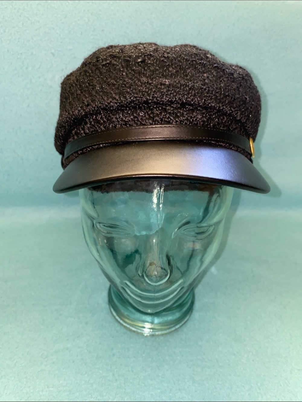 20 PEARLS IVY STOREHOUSE conductor hat tweed leather brim black size OSFA